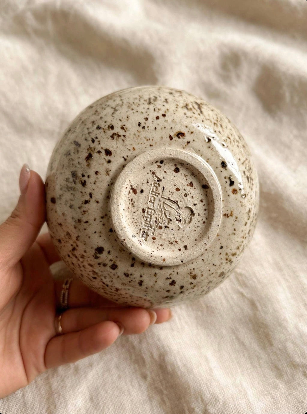 Bol fleur - 13,5 cm / 450 ml - Grès moucheté