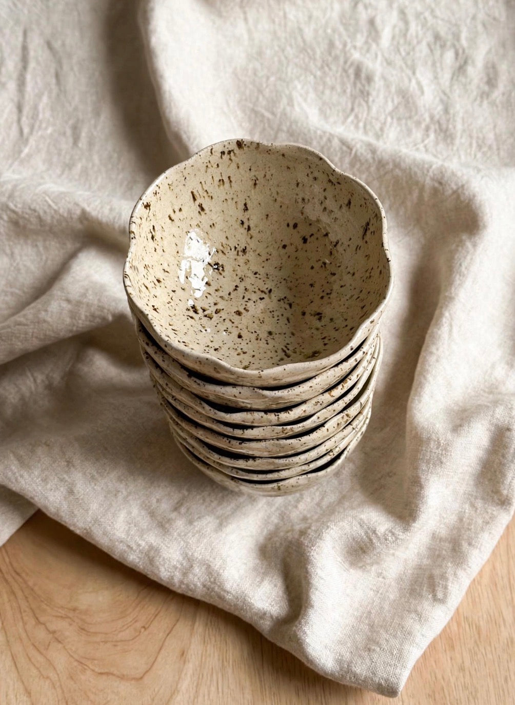 Bol fleur - 13,5 cm / 450 ml - Grès moucheté
